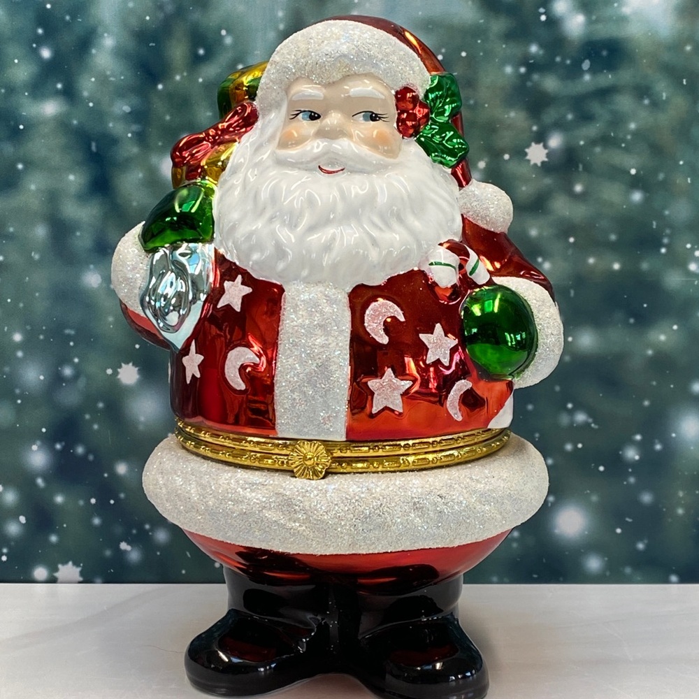 Christopher Radko Santa Claus Trinket Box 2004 Galerie Hinged Christmas Decor